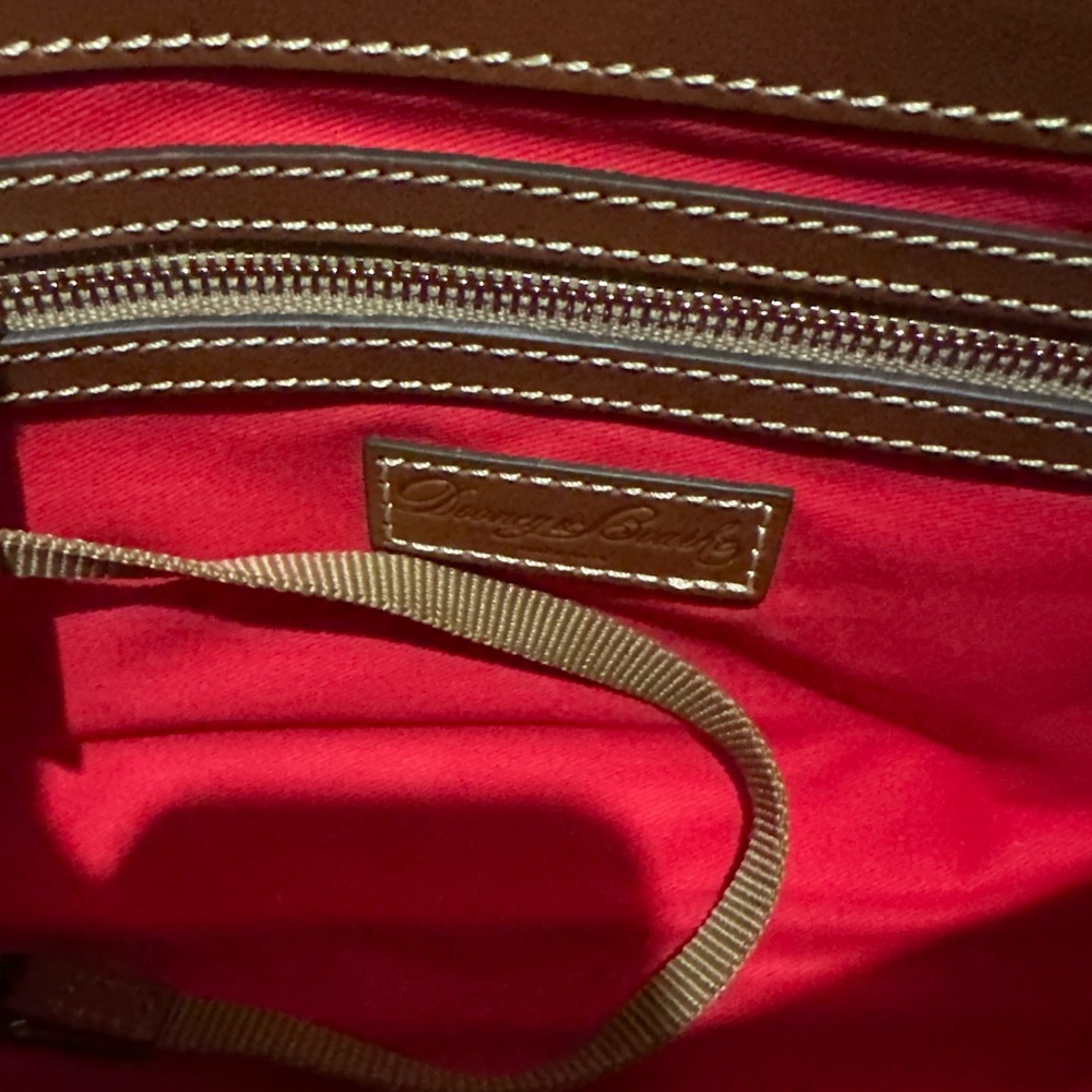 Dooney & Bourke Lacey Ostrich Brown Crossbody Bag Purse - Picture 7 of 11